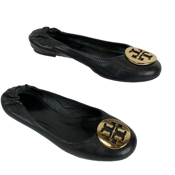 Tory Burch Shoes - Tory Burch Shoes Womens Size 7.5 Black Minnie Travel Ballet Flat Napa Leather